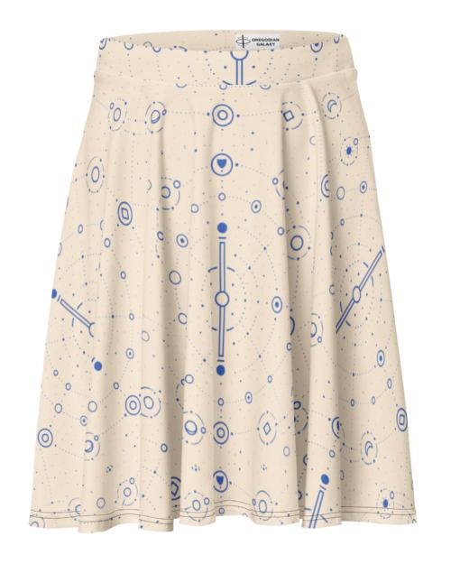 Onegodian Galaxy: Thirteen Worlds Orbit Chain™ – Skater Skirt – Cream & Navy